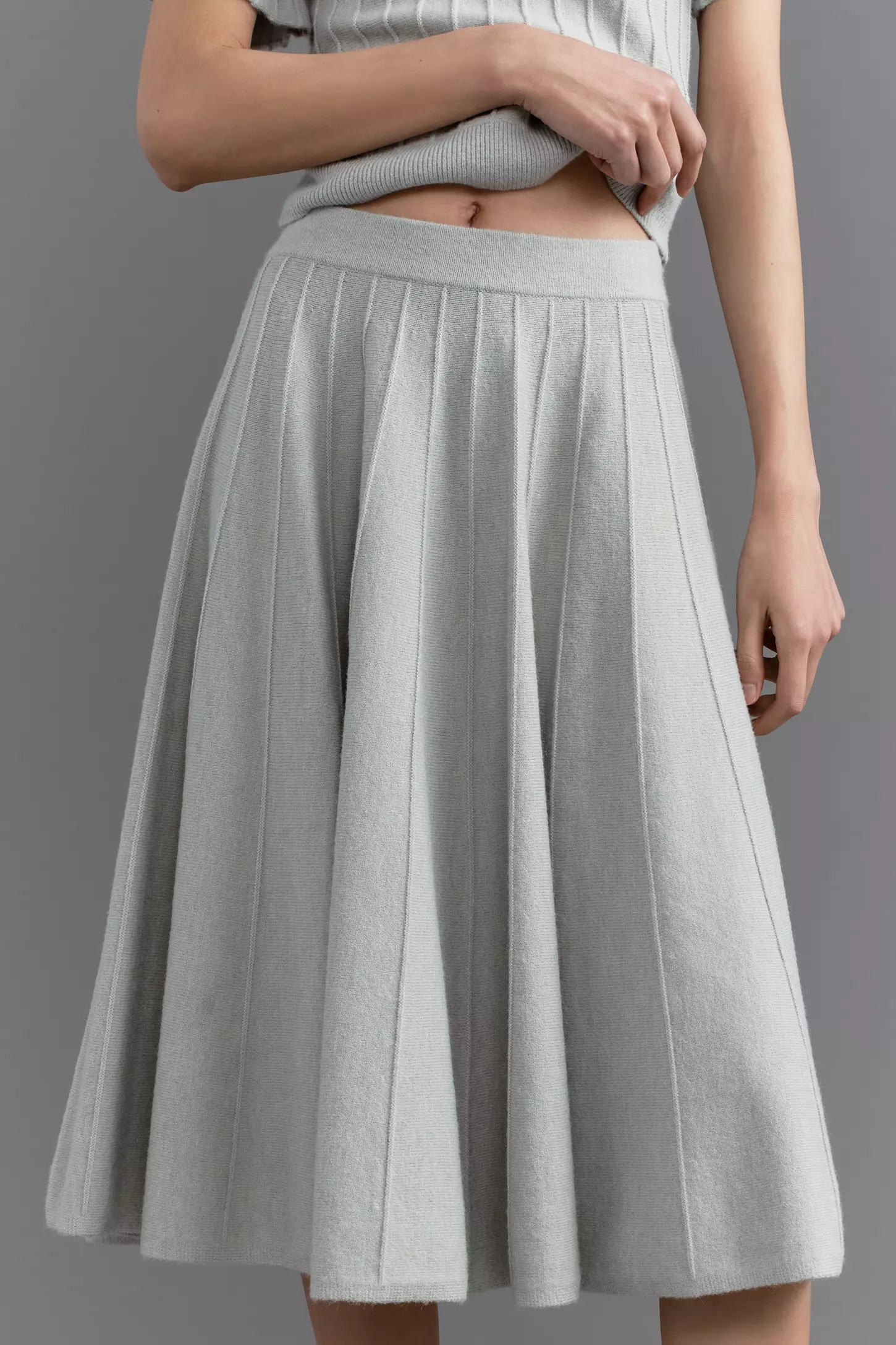 Maeve Pleated Sweater Midi Skirt