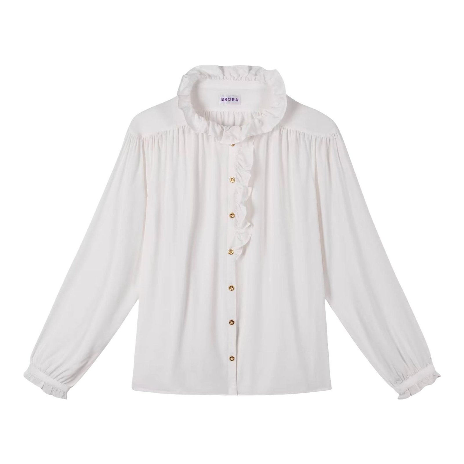 Bridal shower outfit idea: Brora Silk Ruffle Blouse