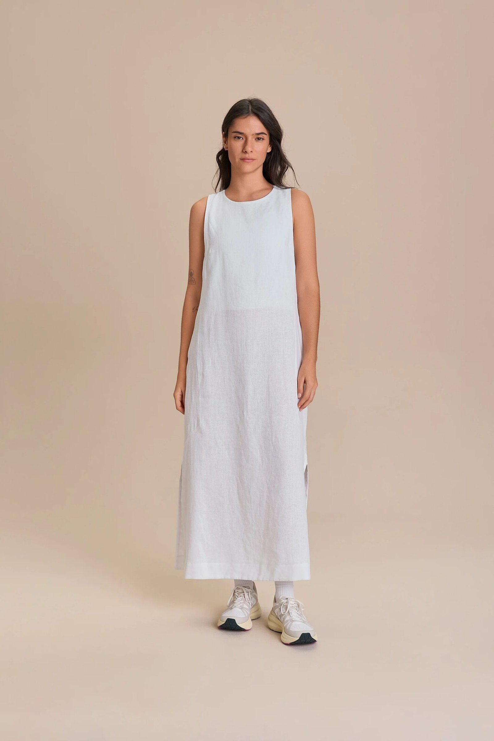 Bridal shower outfit idea: Live Pure Linen Midi Dress