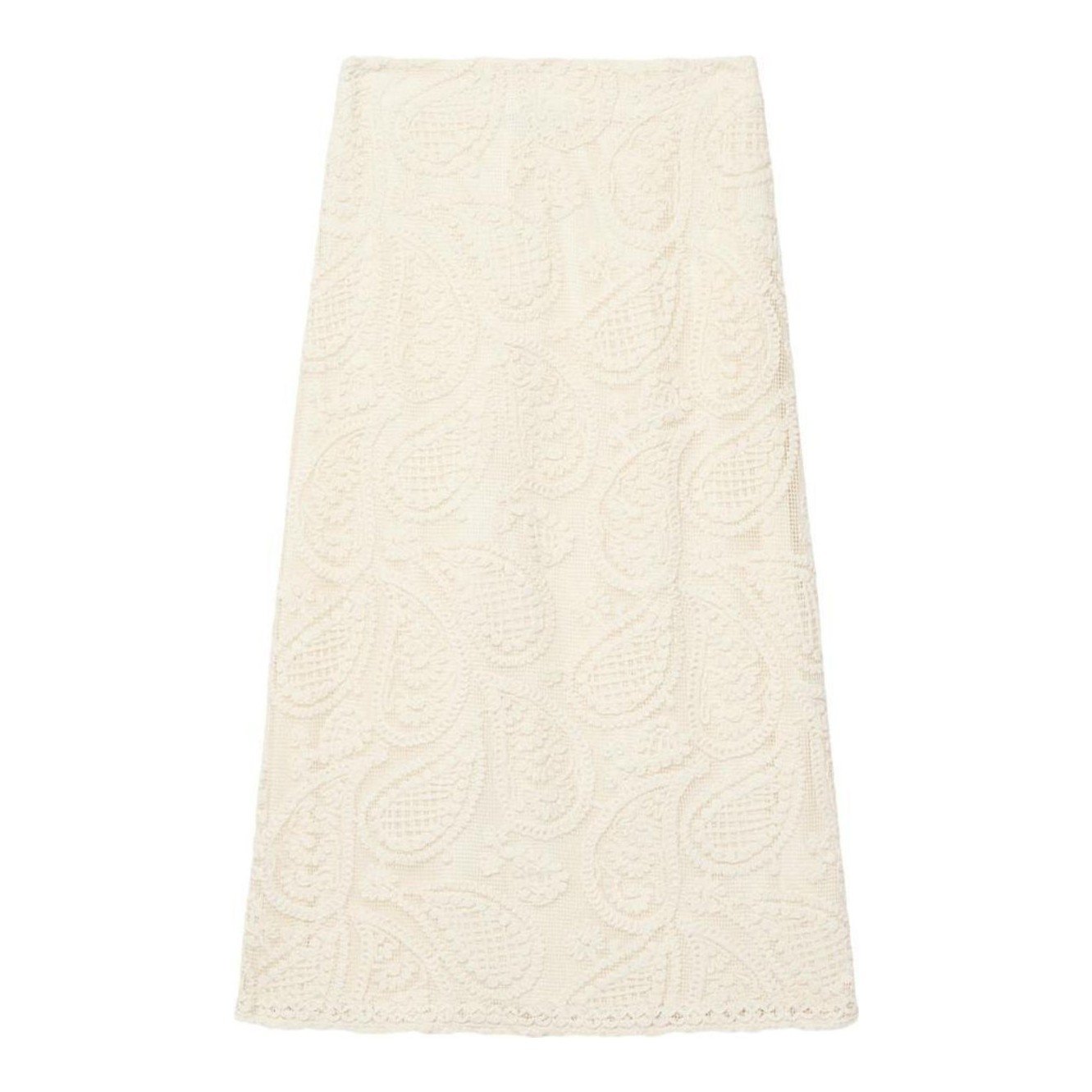 Bridal shower outfit idea: Mint Velvet Crochet Paisley Midi Skirt
