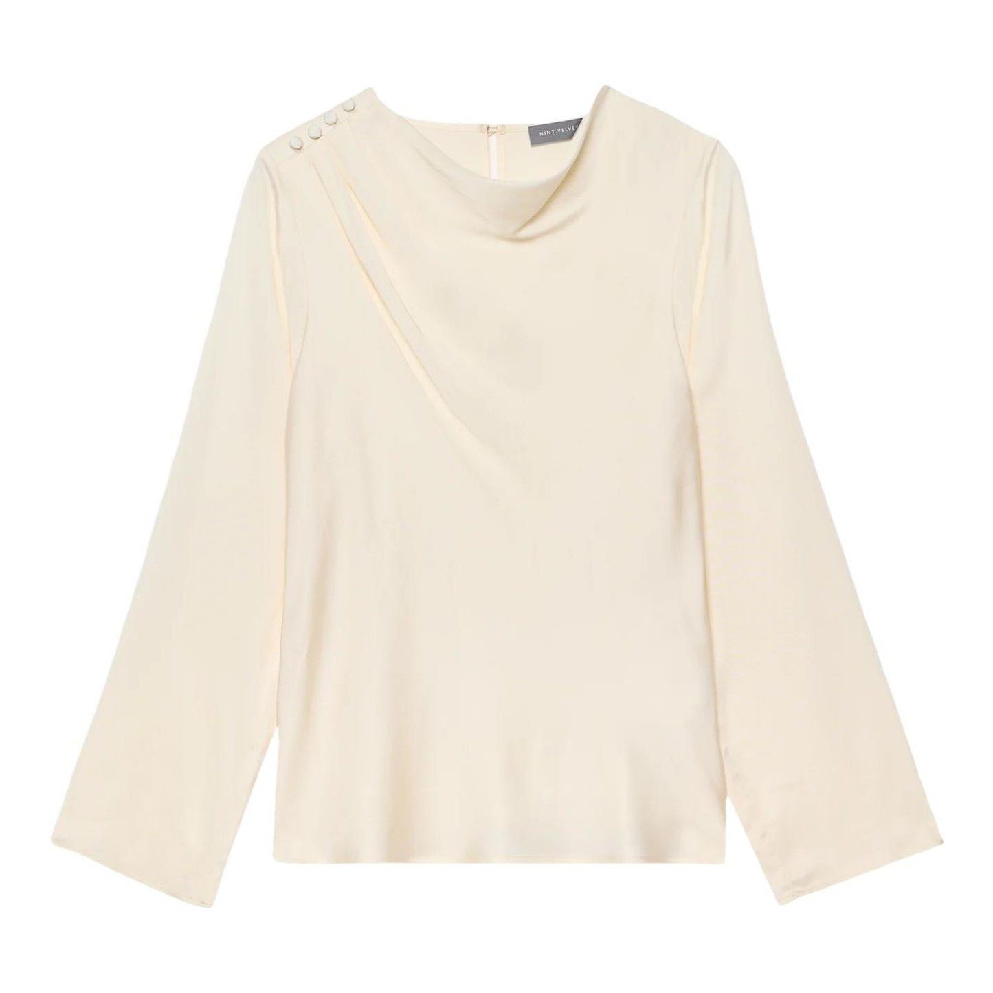 Bridal shower outfit idea: Mint Velvet Satin Drape Top