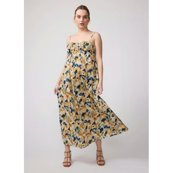 Maisonette Floral Poplin Maxi baby shower dress