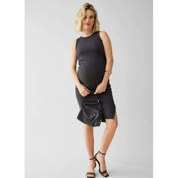Maisonette Sleeveless Ruched Bodycon Maternity Mini Dress