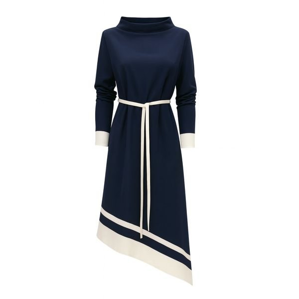 Wolf & Badger Asymmetric Midi Dress with Belt, $208