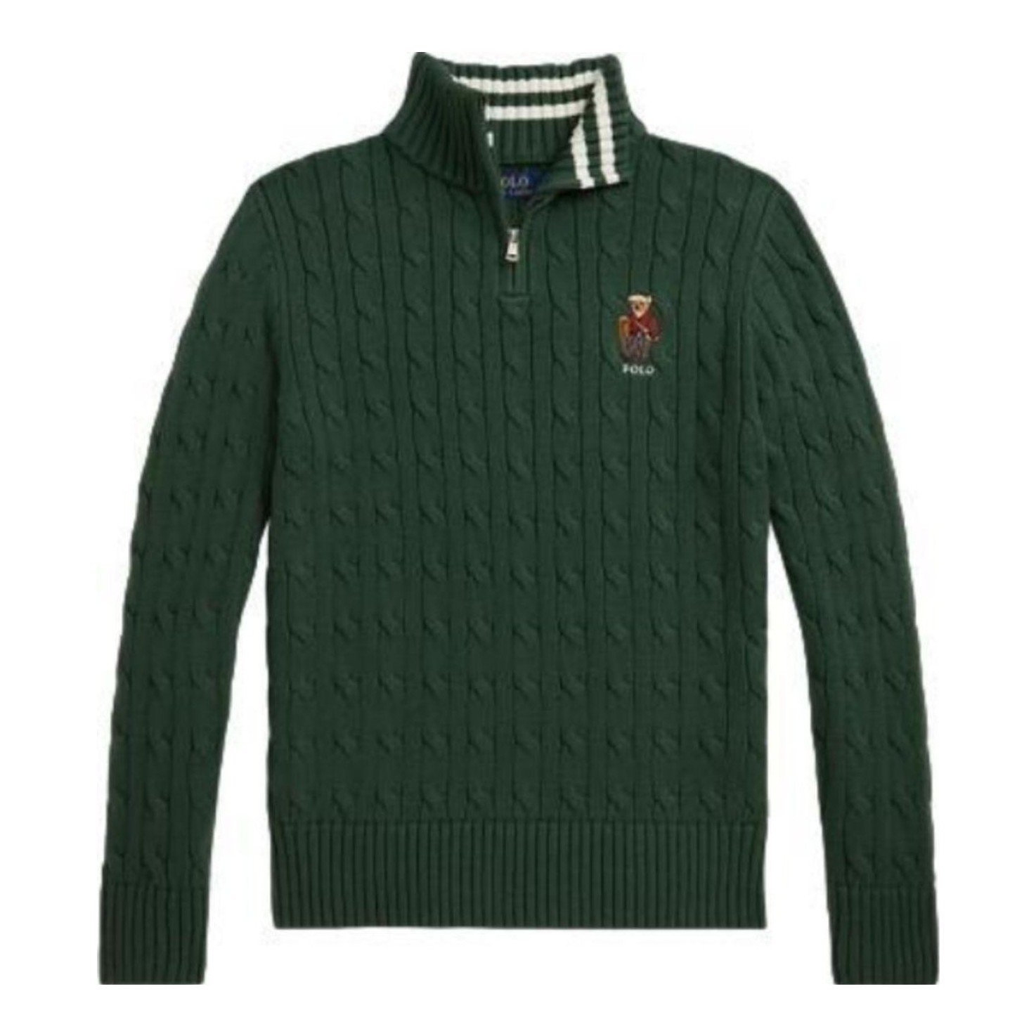 Polo Bear Cable-Knit Cotton Sweater