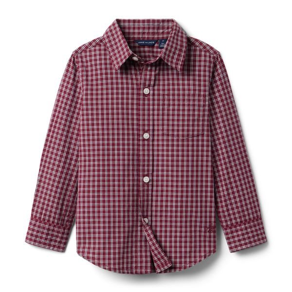 Janie and Jack Plaid Poplin Shirt