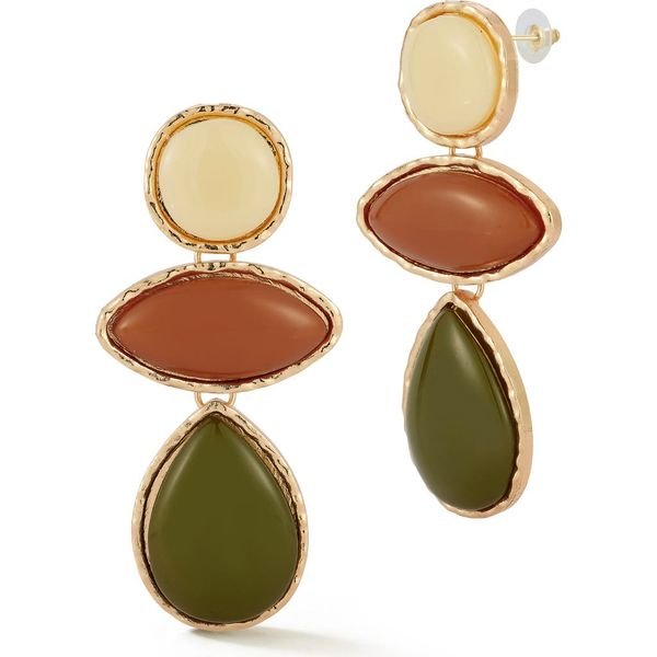 Chloe and Madison gold plated statement drop earrings