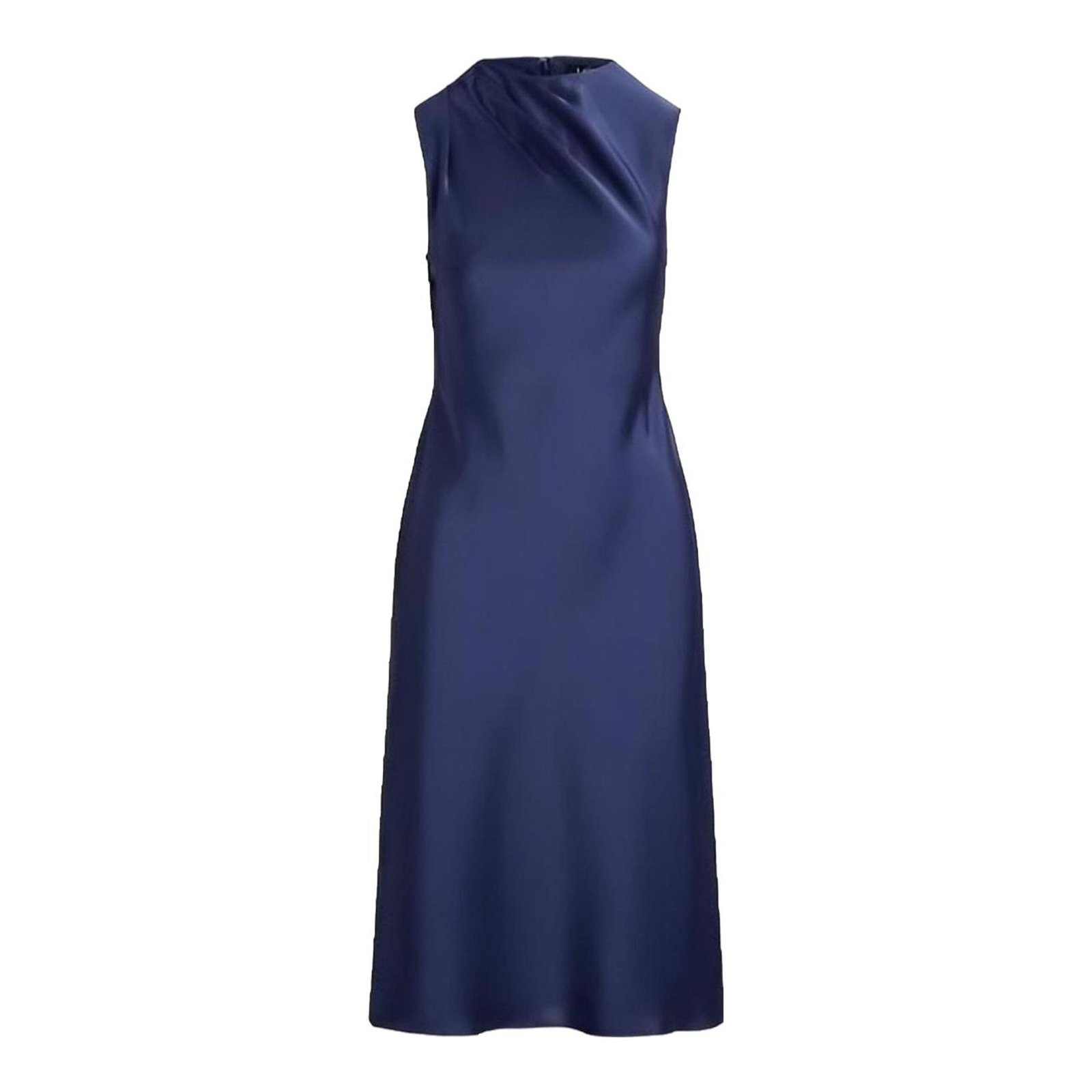 Ralph Lauren pleated satin charmeuse cocktail dress