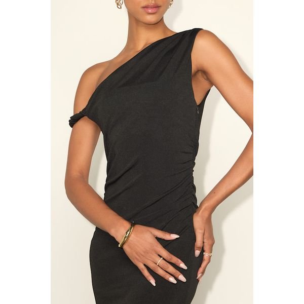 Lulus Fauna twisted one-shoulder bodycon midi dress