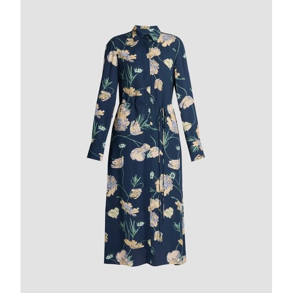 Erdem Floral Crepe Long Sleeve Midi Shirt Dress, $995