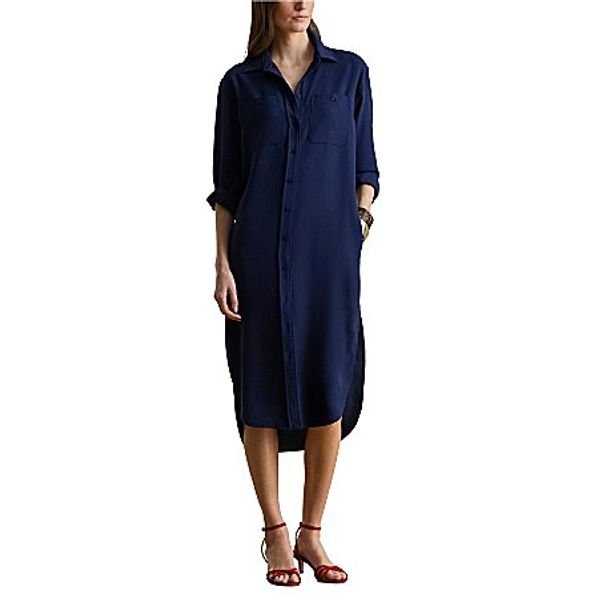 Lauren Ralph Lauren Georgette Long Sleeve Midi Shirtdress, $185