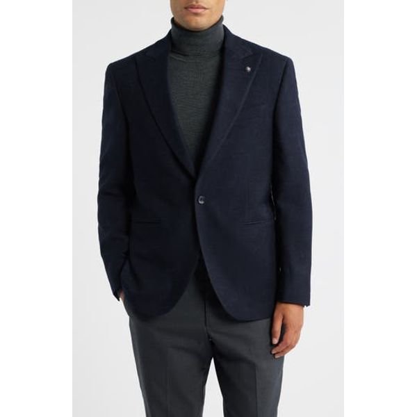 Jack Victor Erie Peak Lapel Navy Wool Blazer