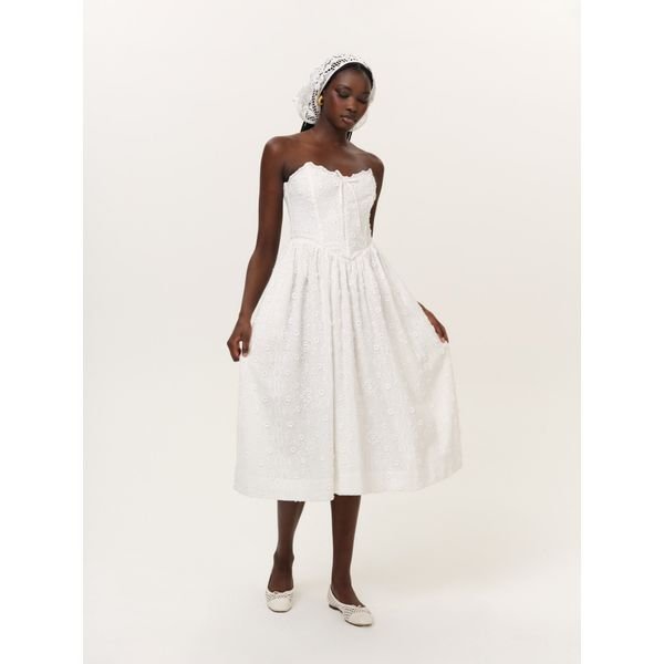For Love and Lemons Laura white eyelet midi dress