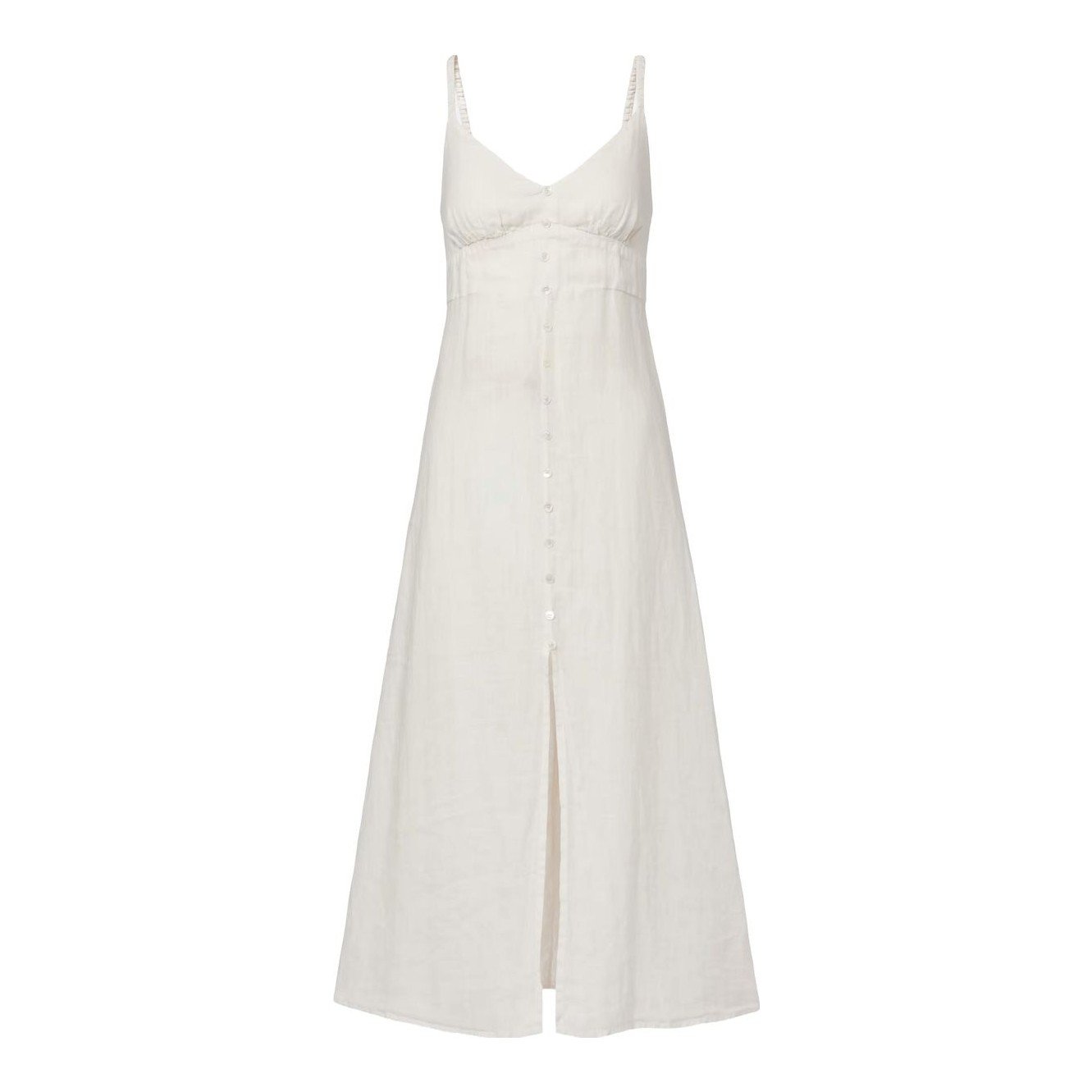 Janet white linen midi dress