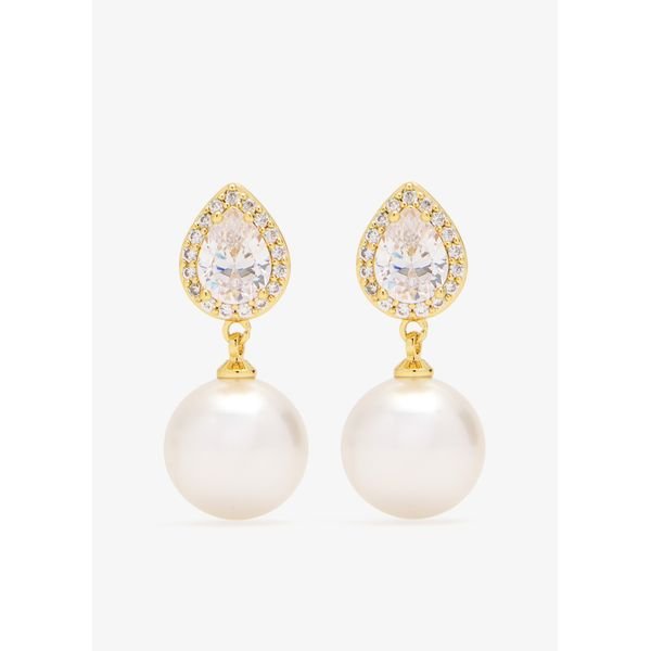 Crystal pearl drop earrings