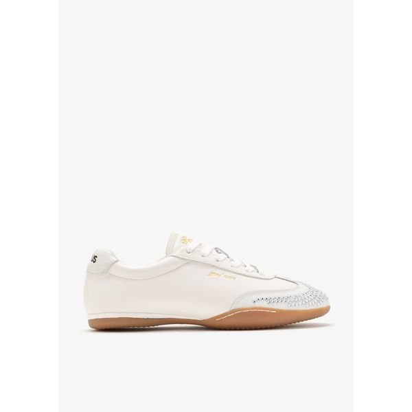 Off-white leather low-top sneakers