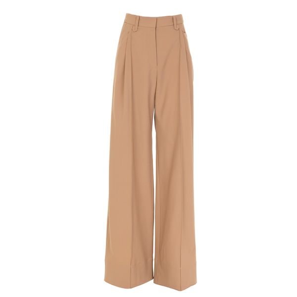 Wolf and Badger Wool Wide Leg Trousers