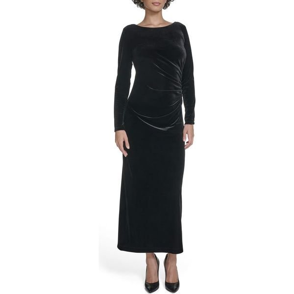 Calvin Klein Long Sleeve Velvet Maxi Dress, $54.97