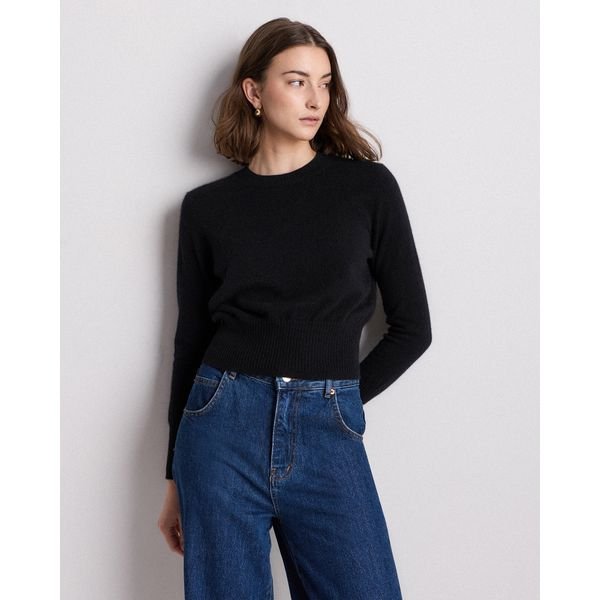 Quince Mongolian Cashmere Shrunken Crewneck Sweater, $69.90