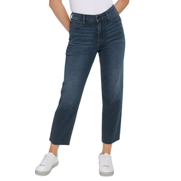 Calvin Klein Jeans High-Rise Straight-Leg Raw-Hem Jeans, $79.50