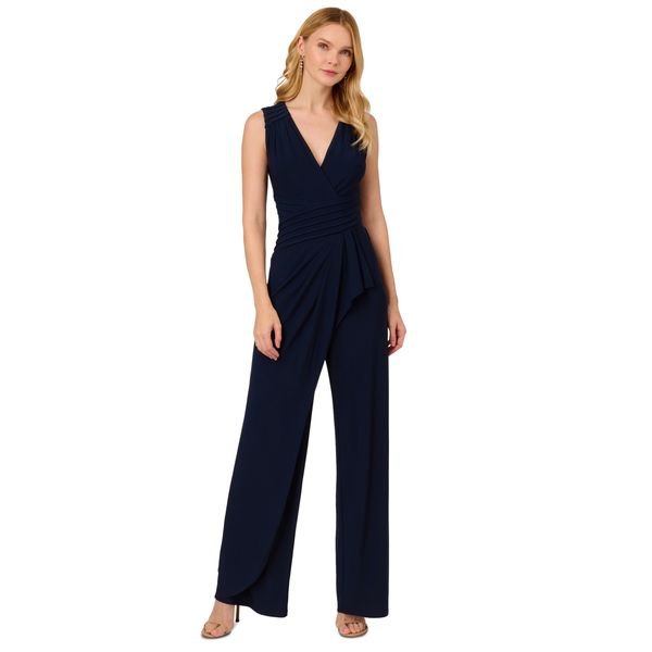 Adrianna Papell Pintucked Wide-Leg Jumpsuit
