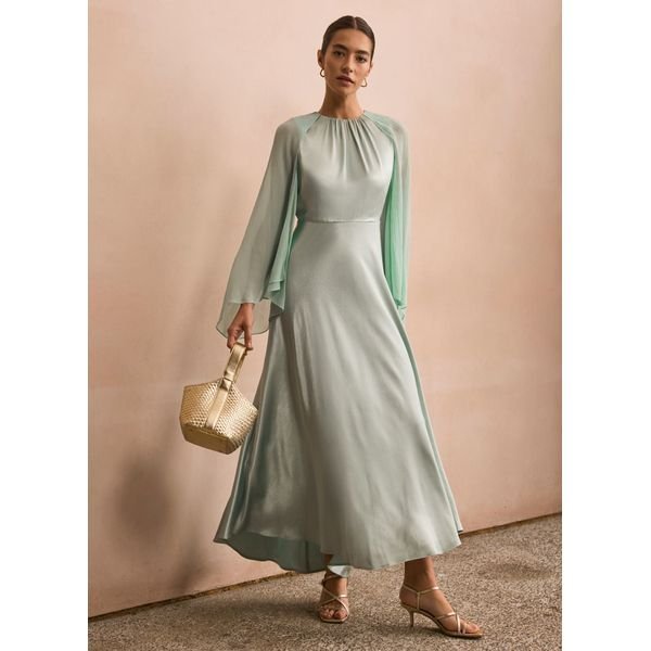 Mint Velvet Satin Cape Maxi Dress