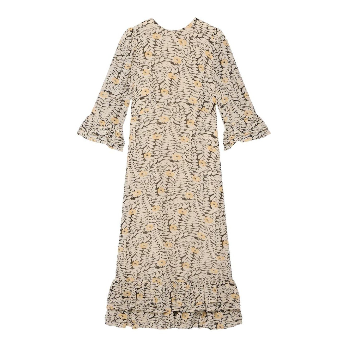 Mint Velvet Midi Dress with Ruffle Sleeves