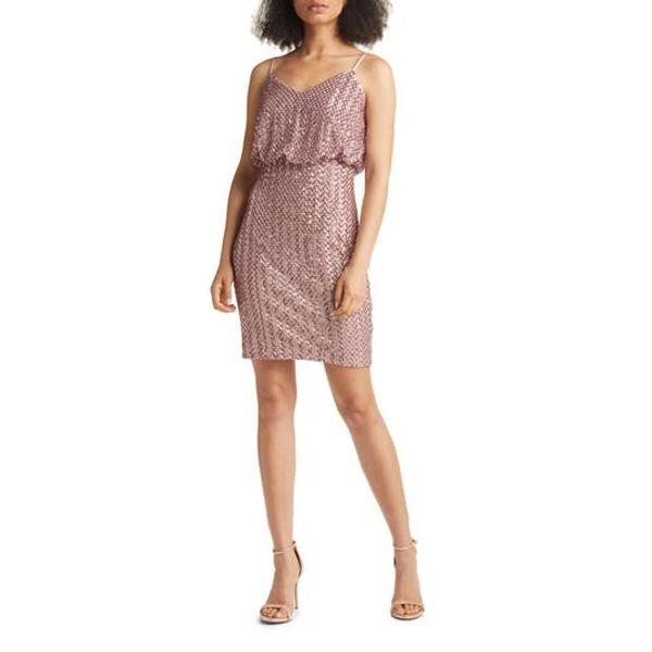 Vince Camuto Sequin Blouson Sheath Dress