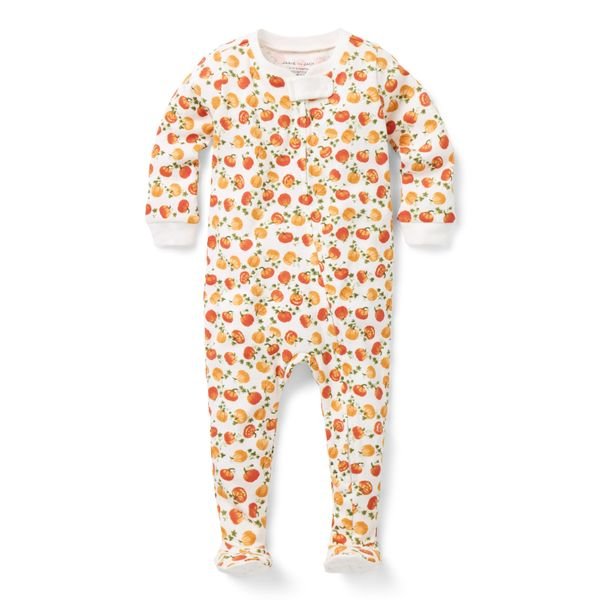 Matching outfit for newborn and mom: Janie and Jack organic cotton footed pajama