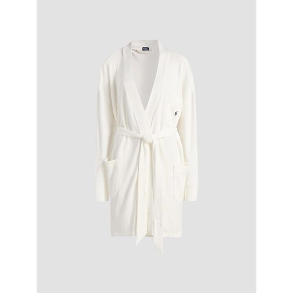 Matching outfit for newborn and mom: Polo Ralph Lauren women's waffle-knit cotton-blend belted robe