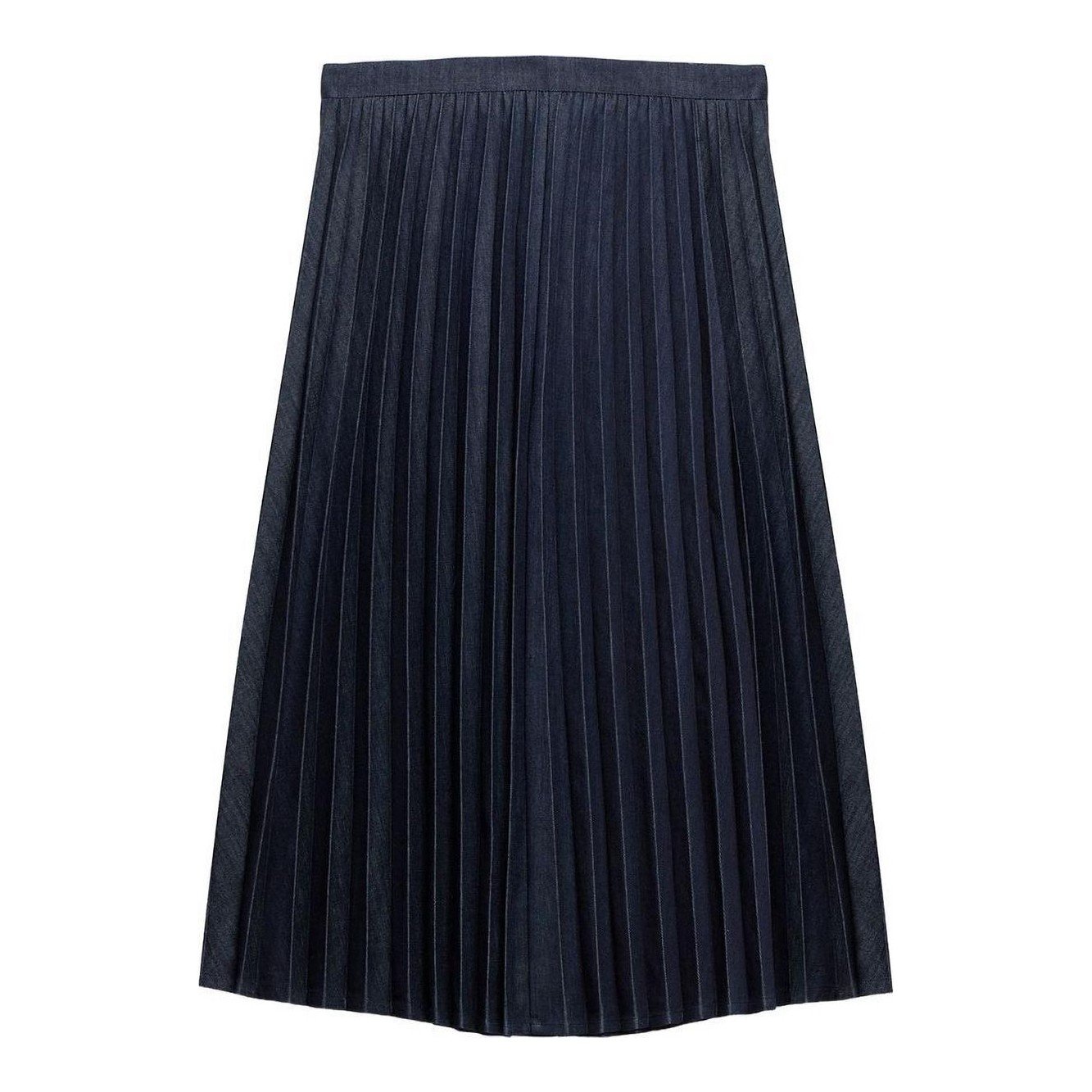 Mint Velvet Pleated Denim Midi Skirt