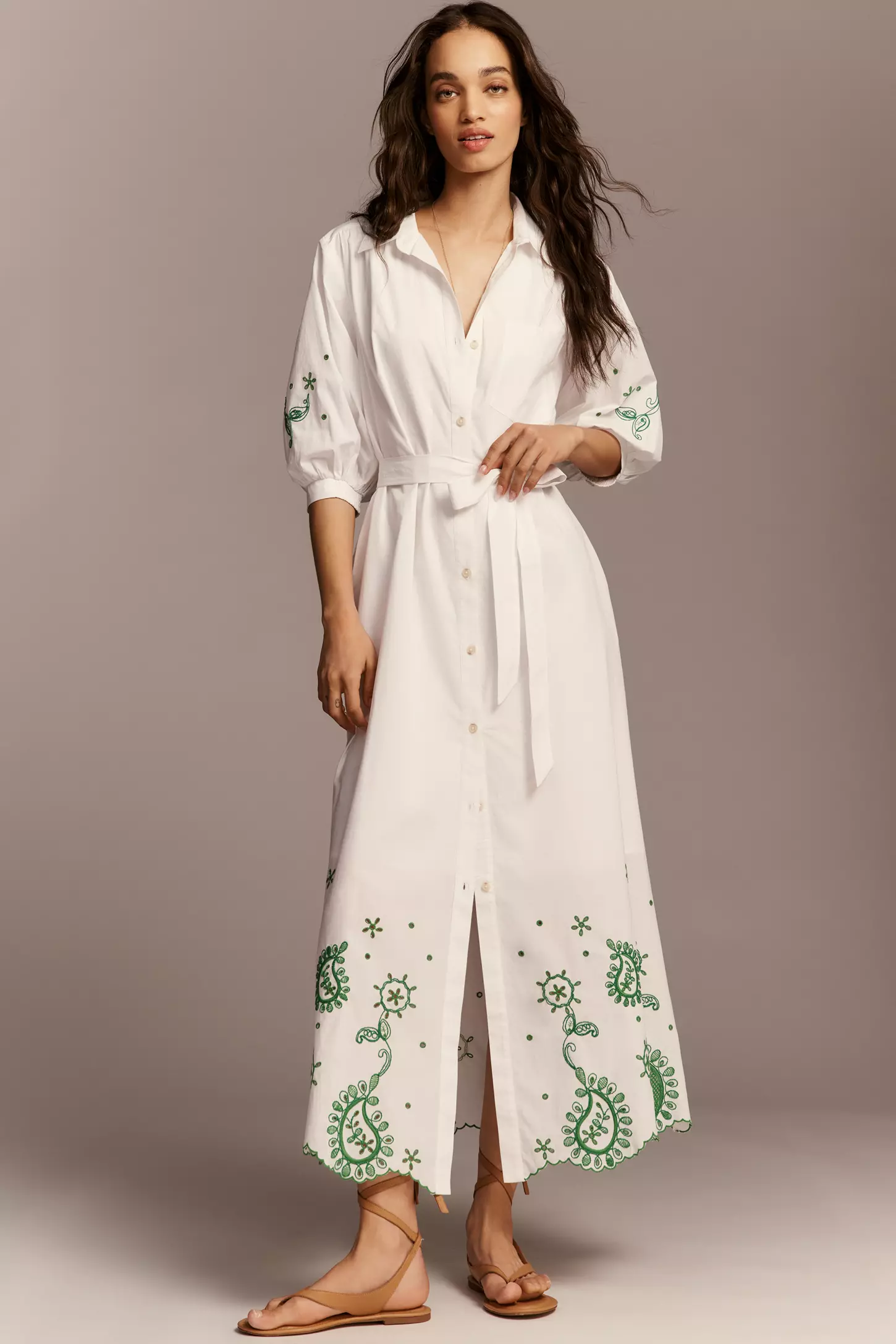 Maeve Mona Eyelet Maxi Dress