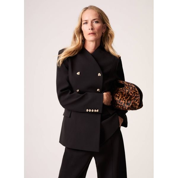 Mint Velvet Black Double-Breasted Blazer