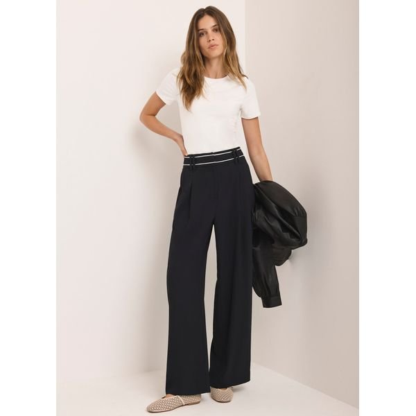 Mint Velvet Black Wide Leg Trousers