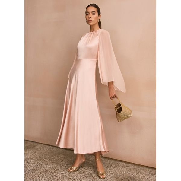 Mint Velvet Satin Cape Maxi Dress