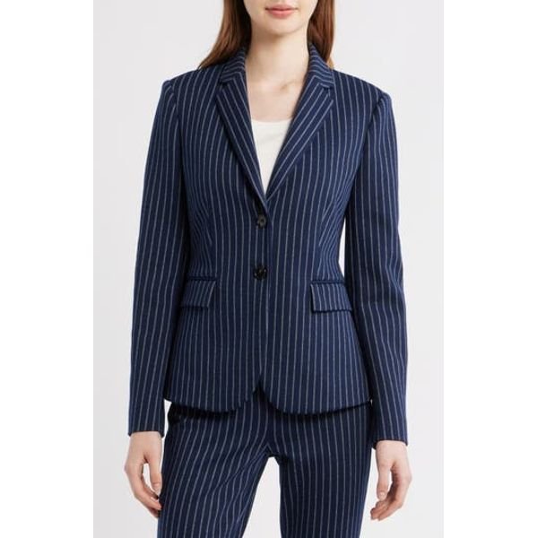 Theory Pinstripe Knit Blazer