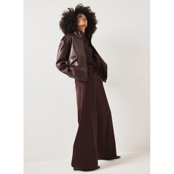 Mint Velvet Satin Wide-Leg Trousers