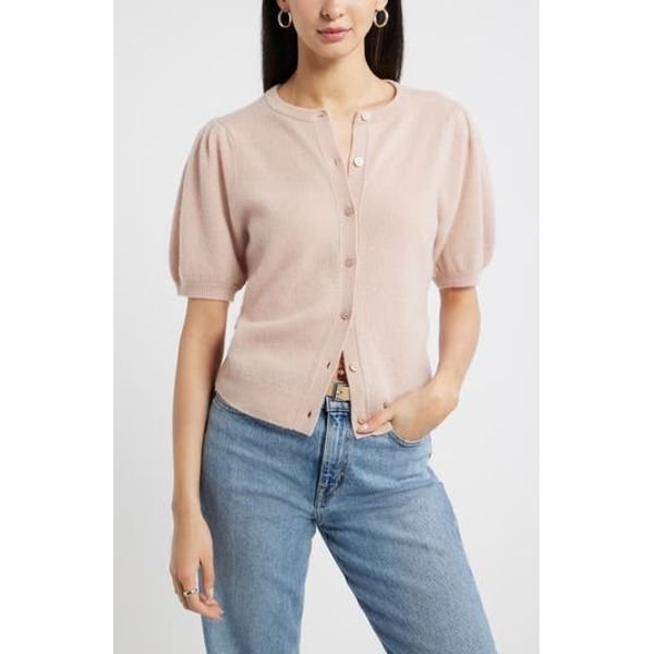 Nordstrom Puff Sleeve Cashmere Cardigan