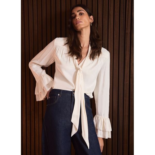 Mint Velvet Satin Pussybow Blouse