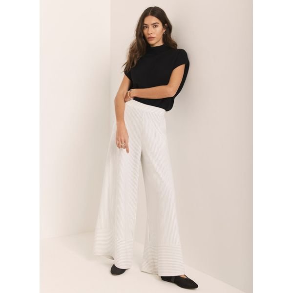 Mint Velvet Pinstripe Wide-Leg Trousers